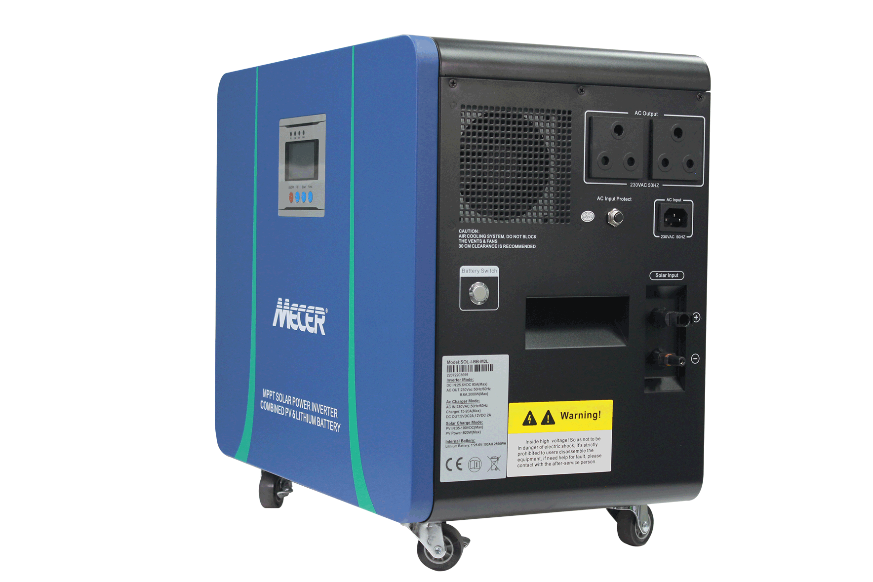 Sustainable Mecer 2KW 25.6V 100AH Lithium Battery 820W Mppt