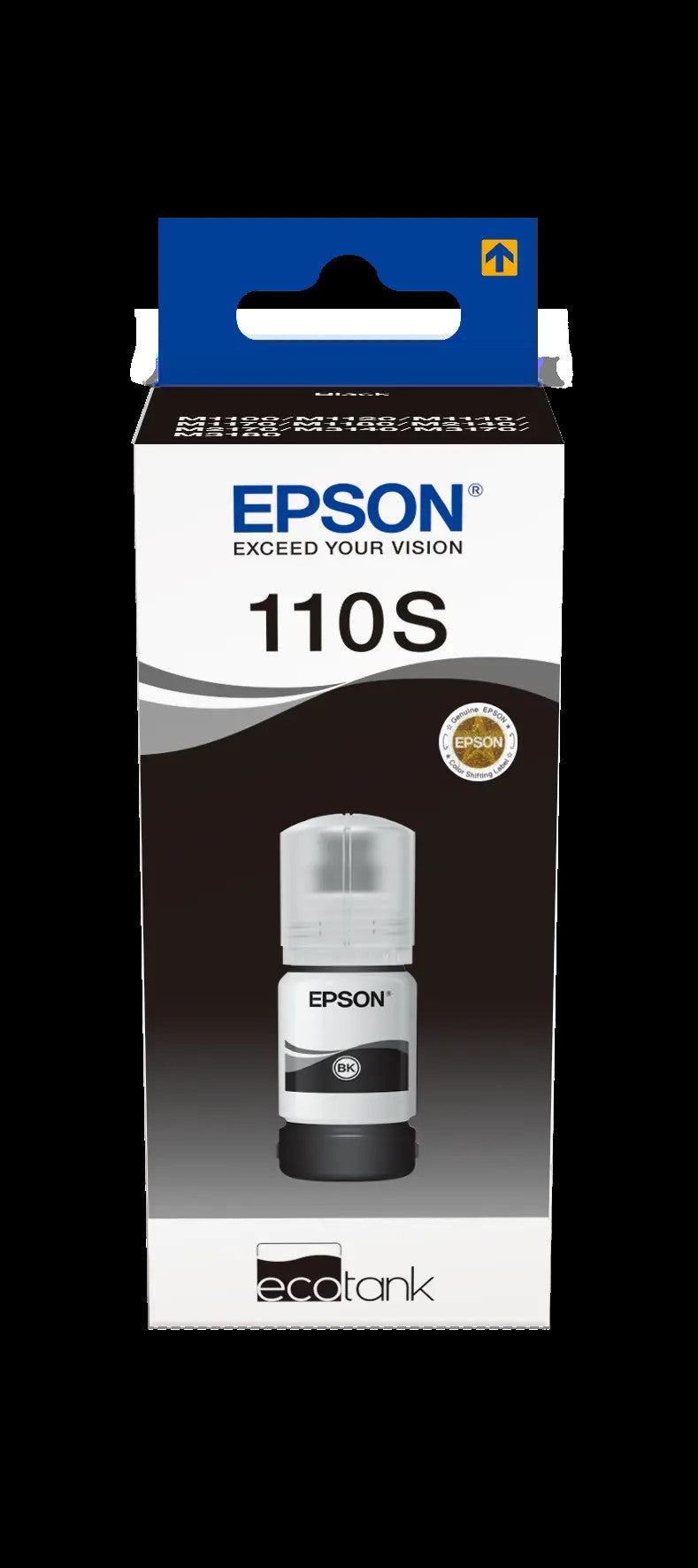 Epson 110S Ink Bottles Black L 40ML Ecotank M3170 / M3140 / M2170 / M2141 / M1180 / M1170 / M1140 / M1120 / M1100 / M3180 2000 Pages