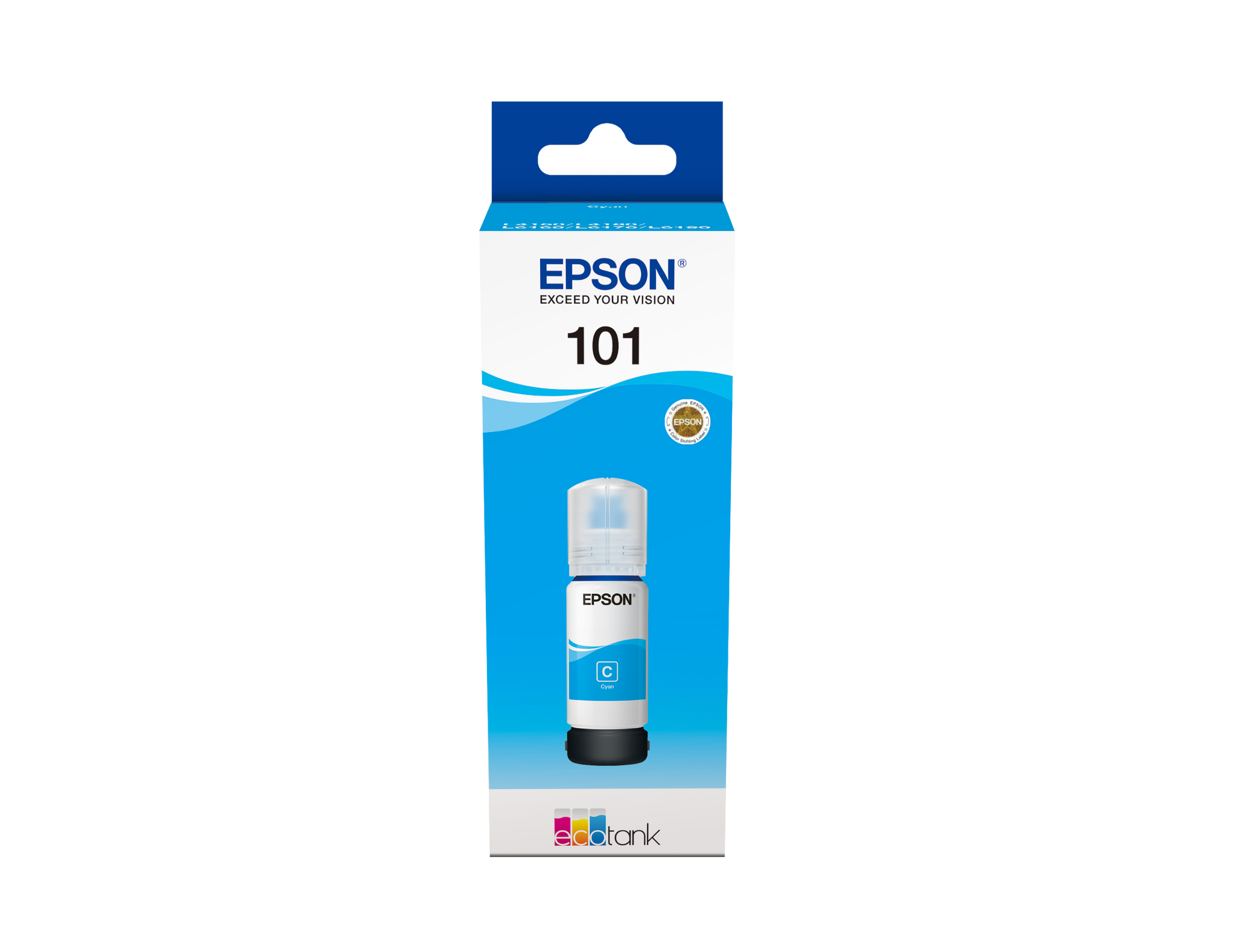 Epson 101 Ink Bottles Cyan 70ML Ecotank L4150 / L4156 / L4160 / L4260 / L6160 / L6170 / L6176 / L6190 / L6270 / L6290 / L6370 / L14150 6000 Pages