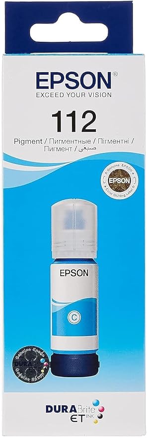 Epson 112 Ink Bottles Cyan 70ML L6580 / L15150 / L15160 6000 Pages