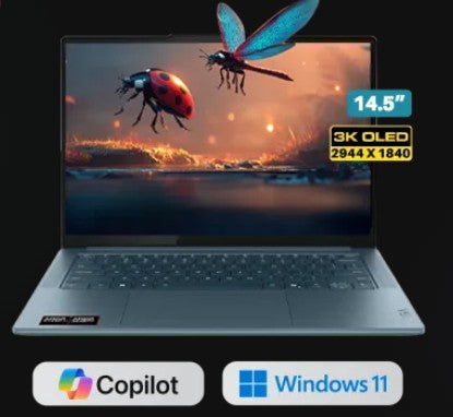 Lenovo Yoga PRO7 / 14ASP10 / 14.5" 3K 2944X1840 / OLED / Teal / AMD RYZEN_AI_9_365 / 32GB Soldered LPDDR5X-8000 / 1TB SSD M.2 2242 PCIE 4.0X4 NVME /