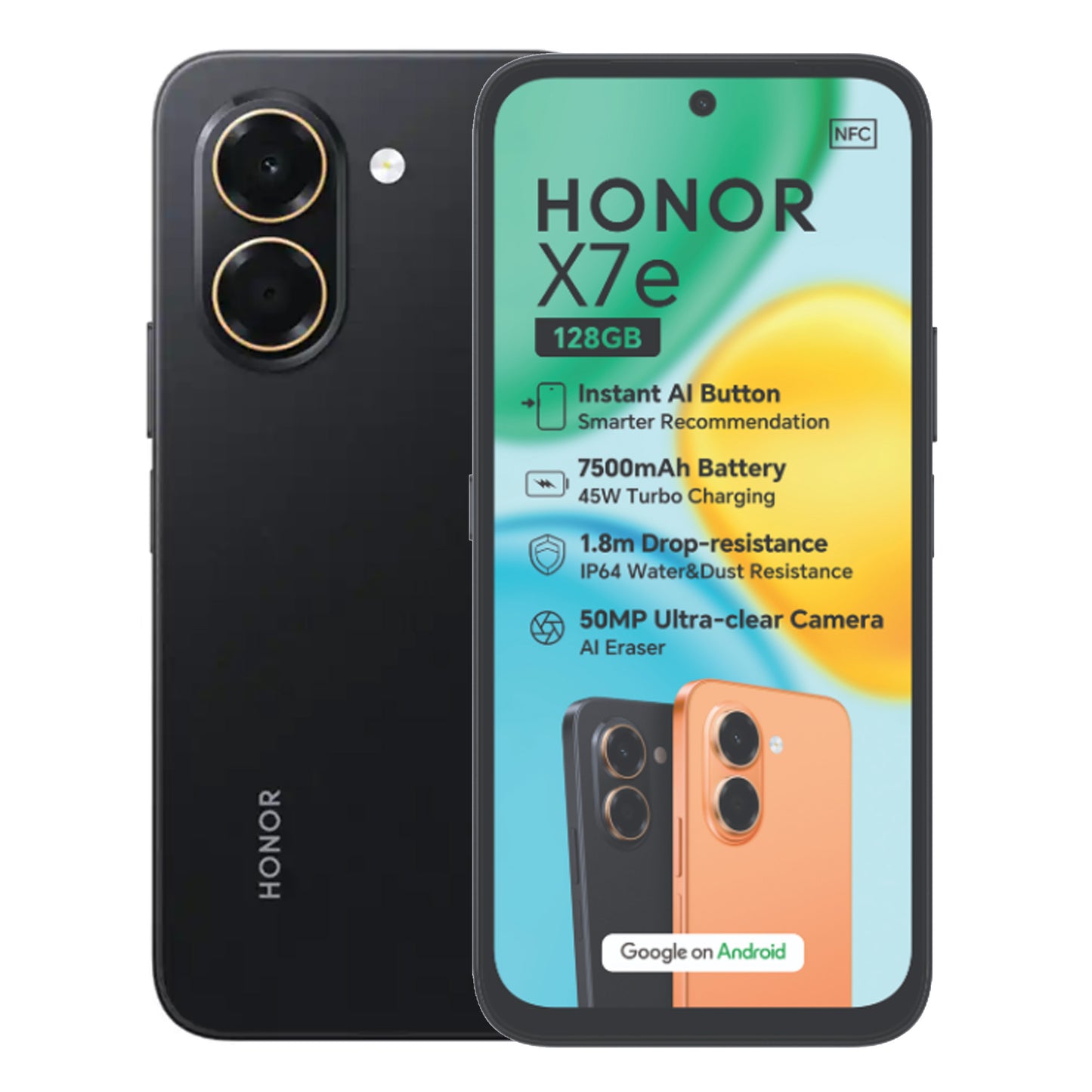 Honor X7E 128GB Ds Midnight Black