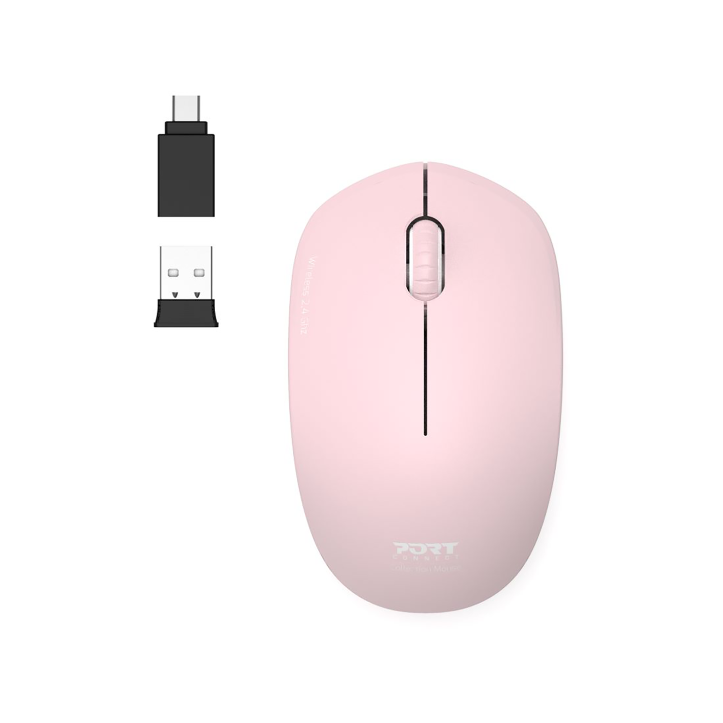 Port 2.4GHZ Collection II Blush Wireless Mouse