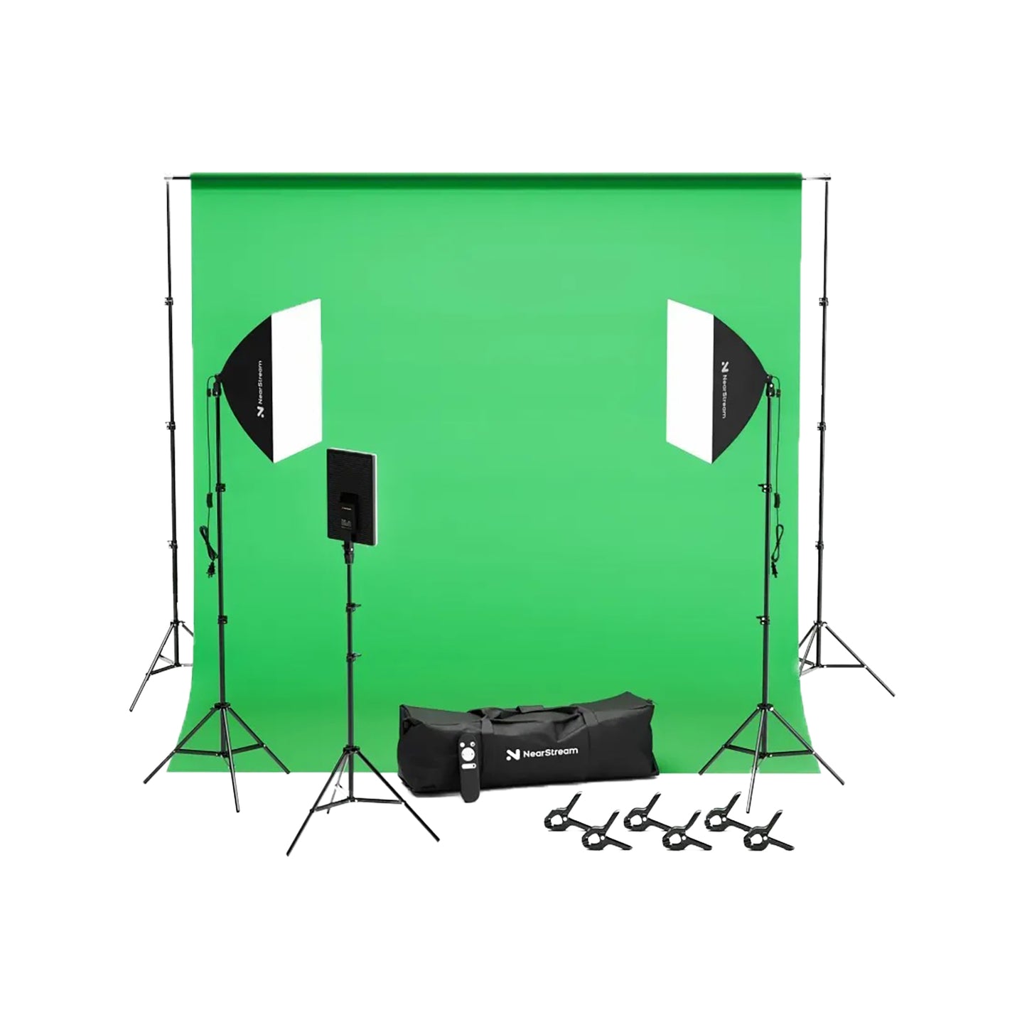 Nearstream VK40 Professional Photography Lighting Kit With Green Backdrop