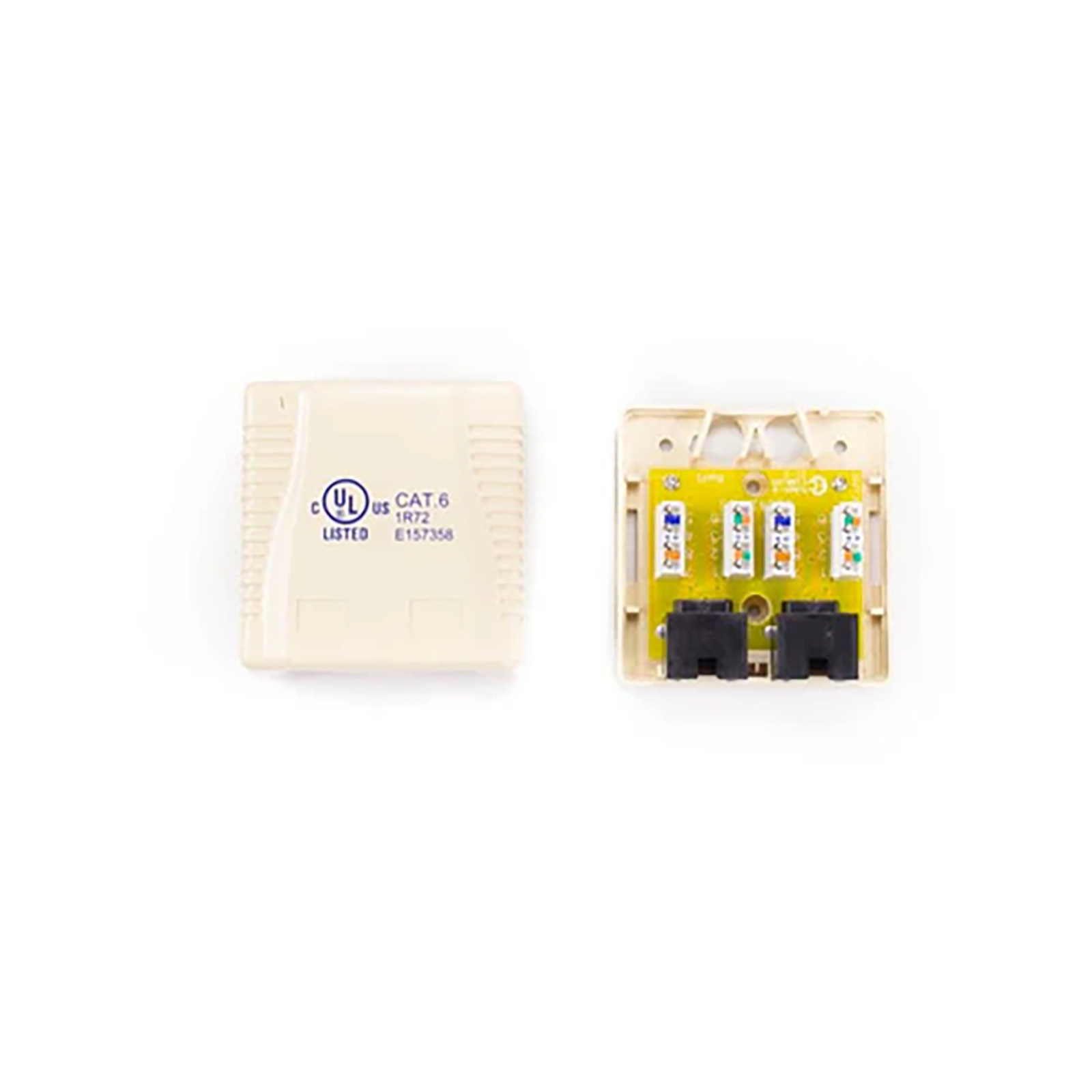 Zone CAT5E RJ45 White Single Box Network Outlet