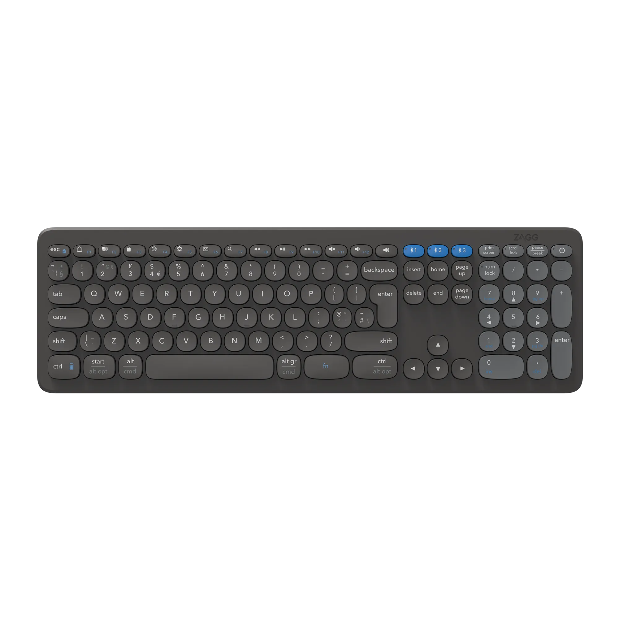 Zagg Pro Keyboard 17'' Full Size-Charcoal-Uk image 2