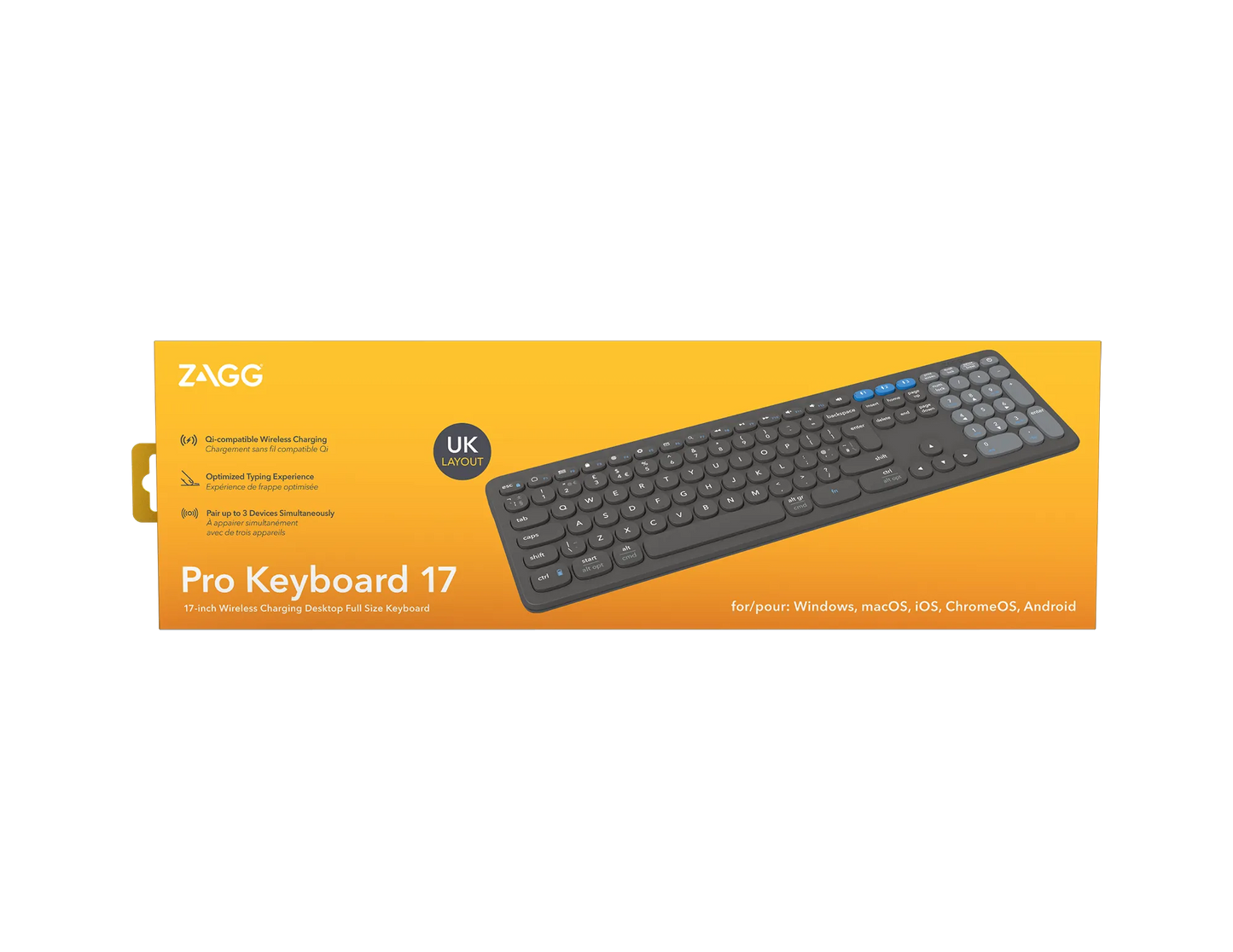 Zagg Pro Keyboard 17'' Full Size-Charcoal-Uk image 3