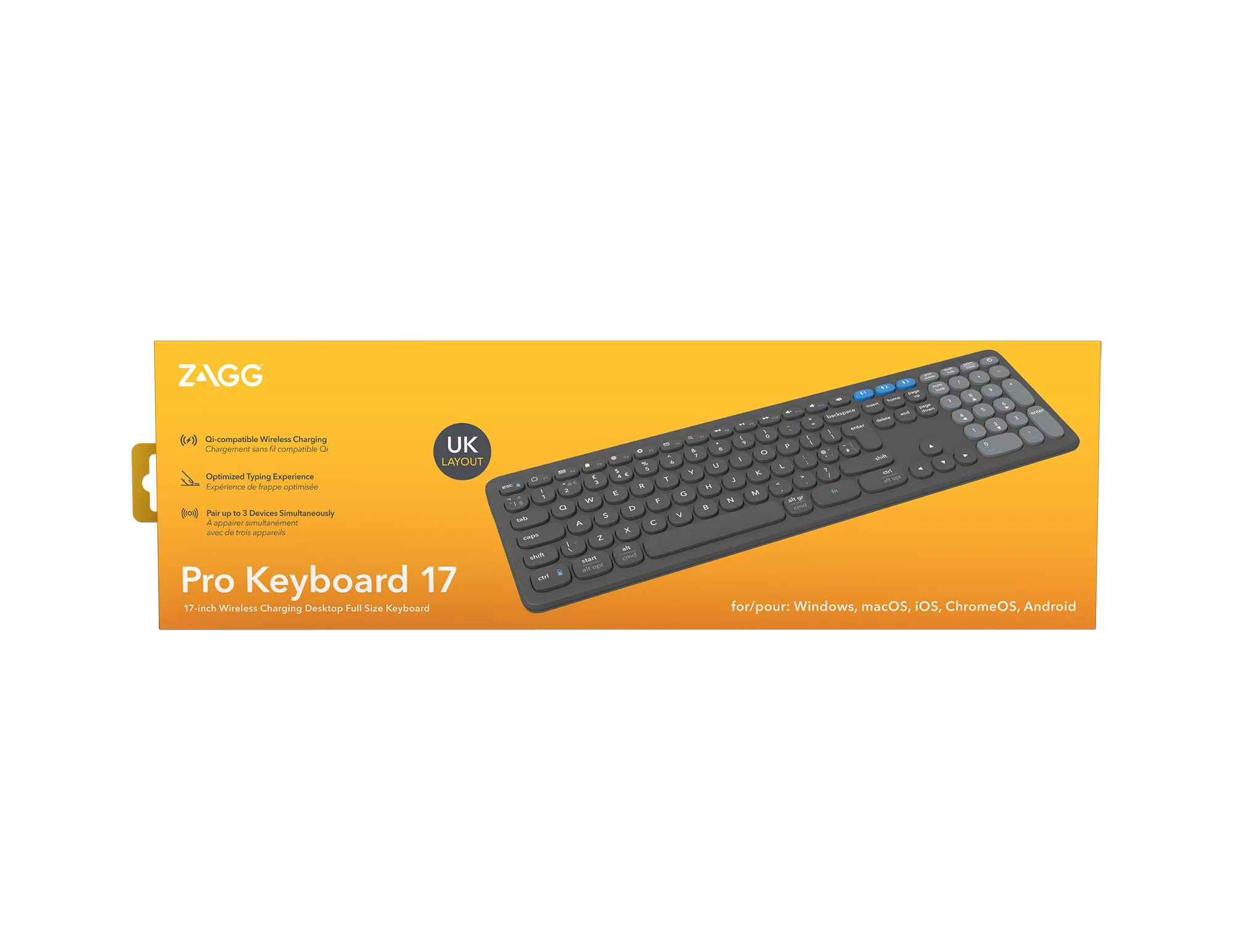 Zagg Pro Keyboard 17'' Full Size-Charcoal-Uk image 3