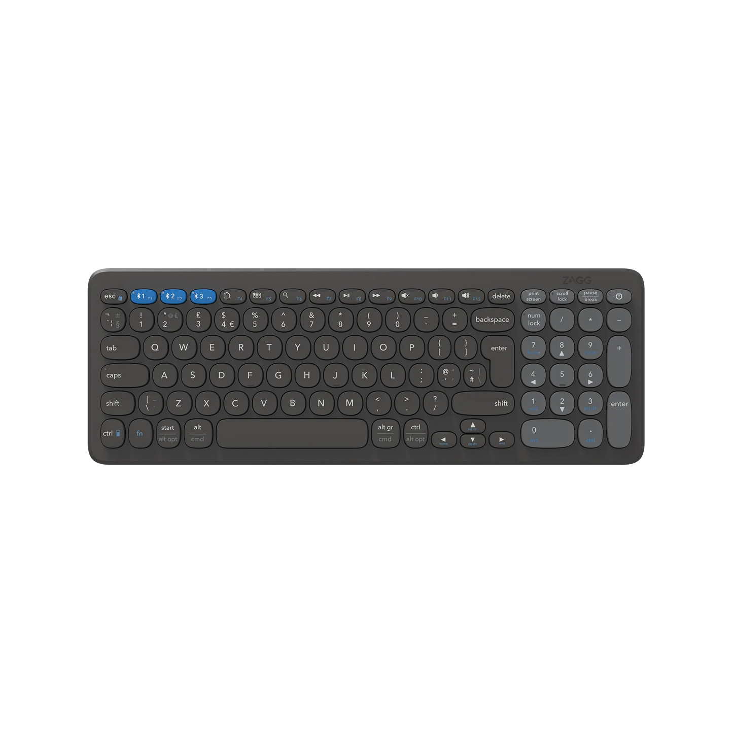 Zagg Pro Keyboard Mid Size-Charcoal-Uk 15''