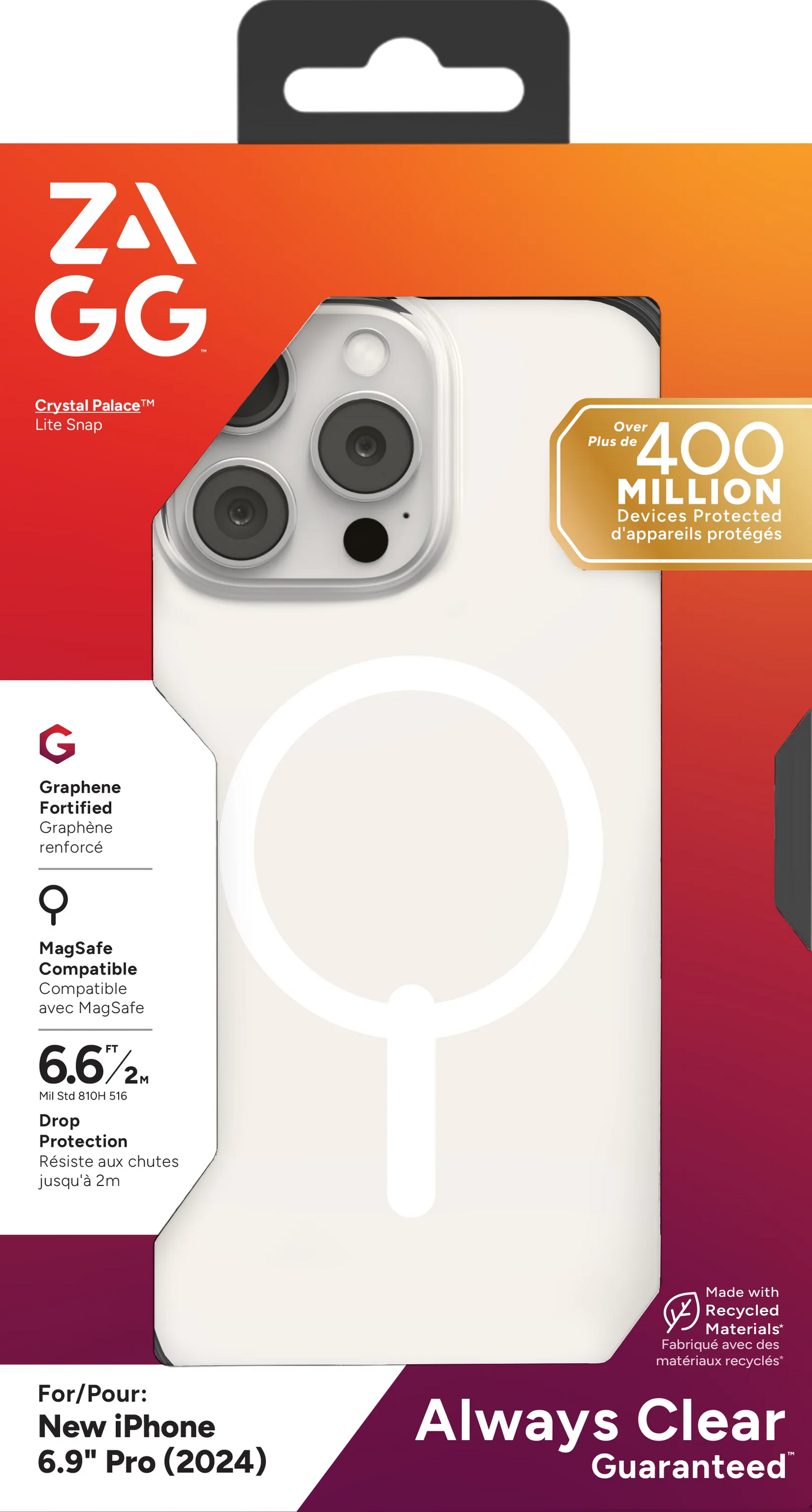 Zagg Cases Ph Crystlpal Lite Snap Apple IP16 Pro Max Clear image 2
