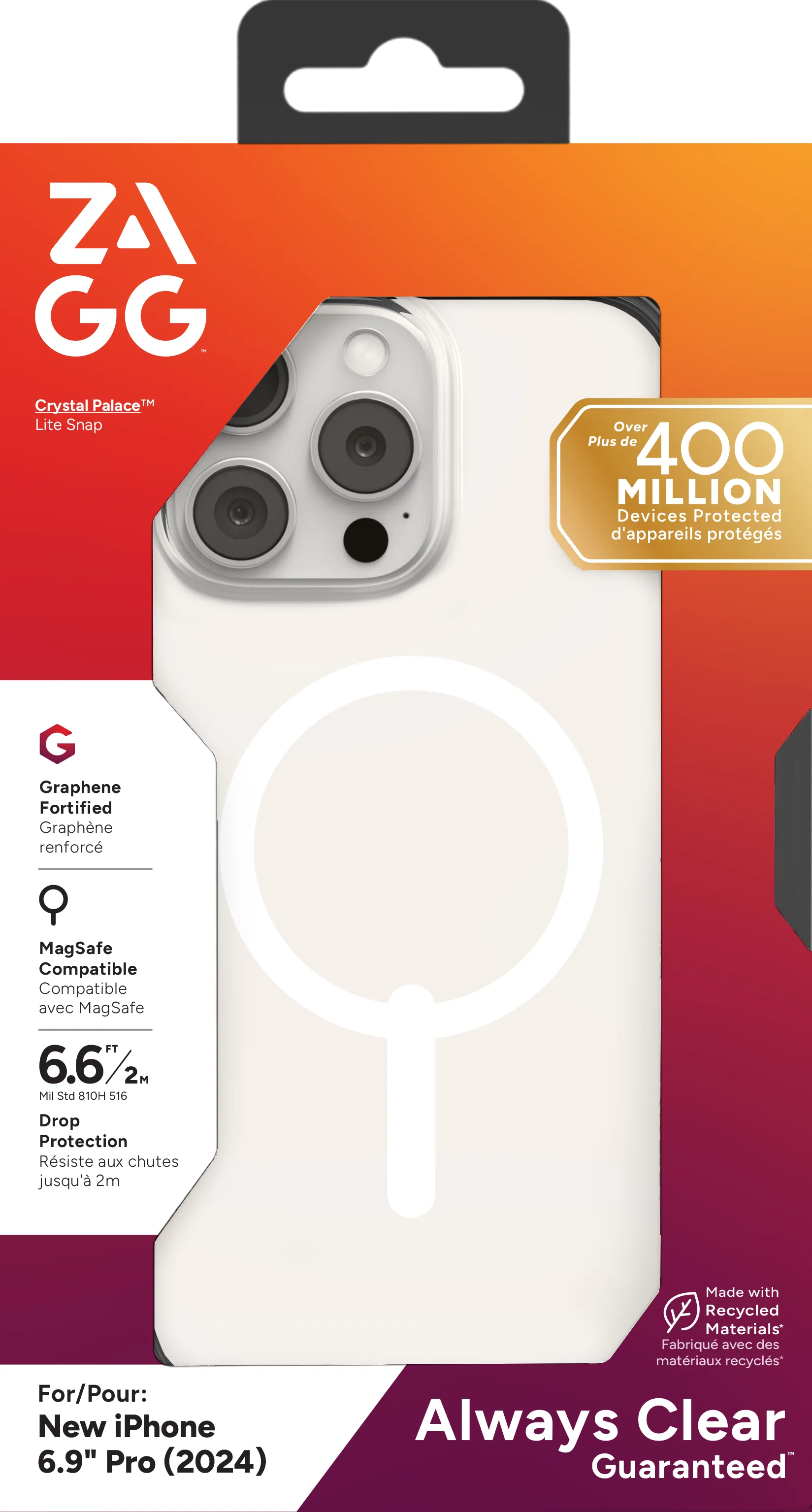 Zagg Cases Ph Crystlpal Lite Snap Apple IP16 Pro Max Clear image 2