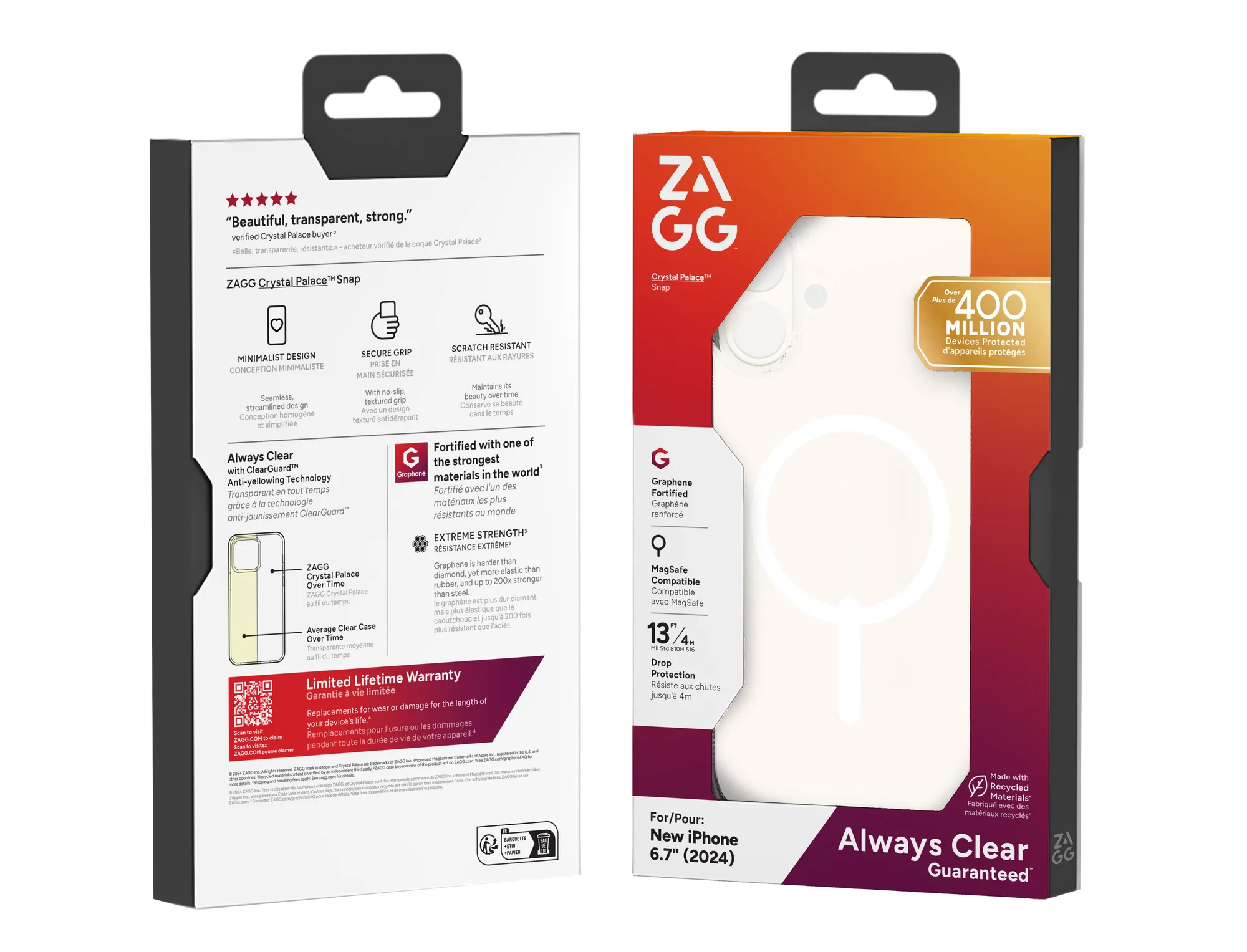 Zagg Cases Crystal Palace Snap Apple IP16 Plus Clear
