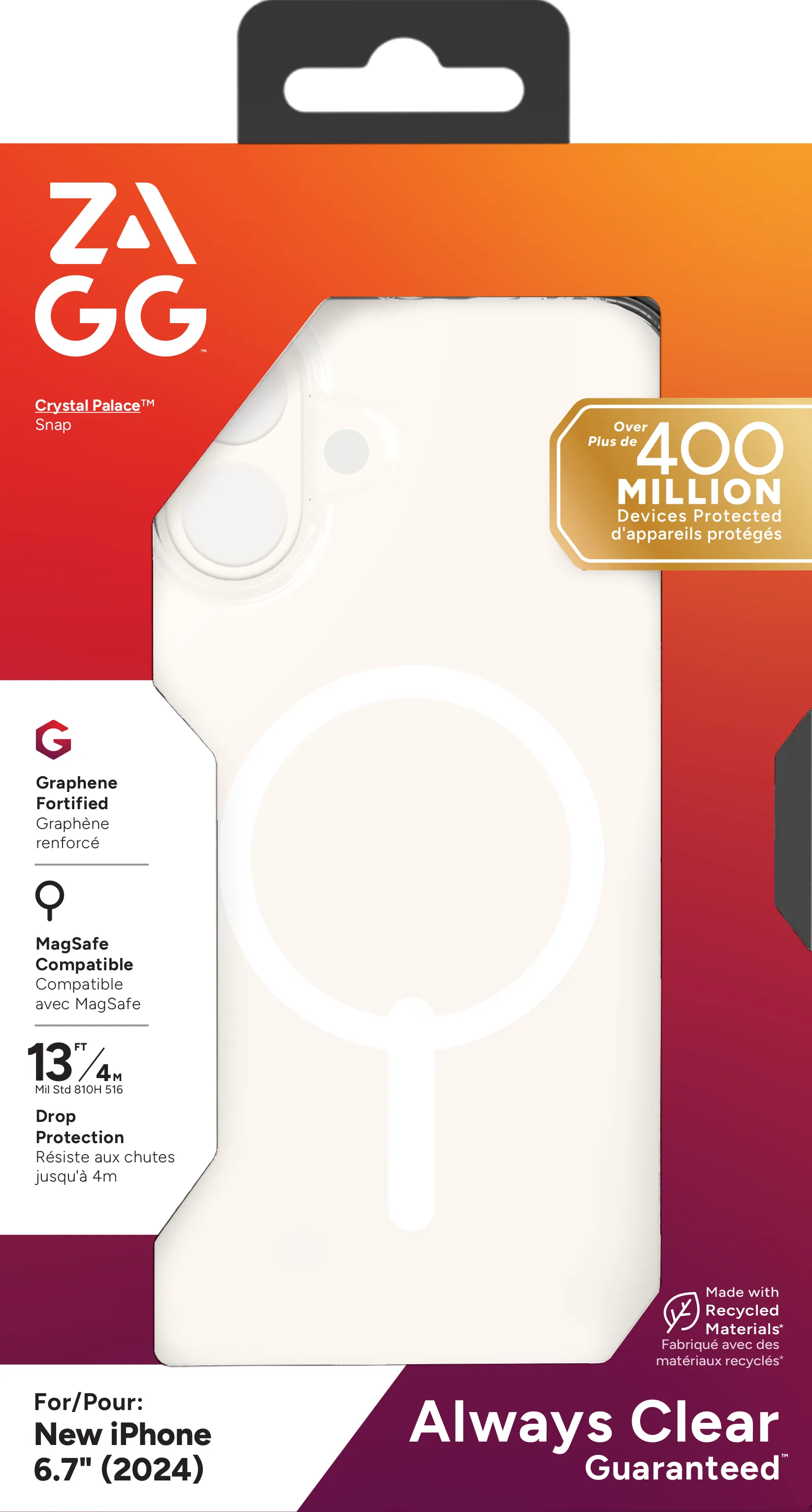Zagg Cases Crystal Palace Snap Apple IP16 Plus Clear image 5