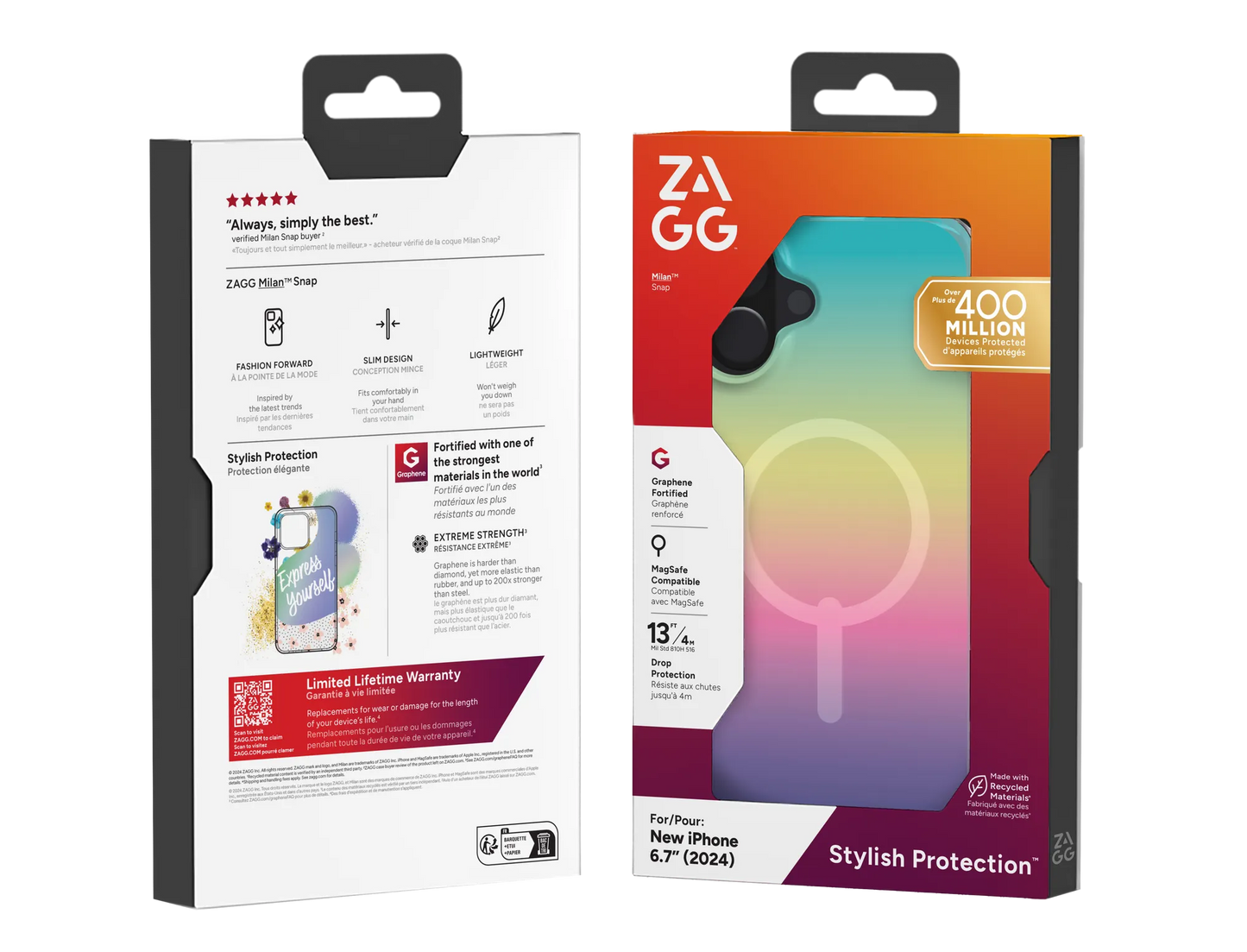 Zagg Cases Milan Snap Apple IP16 Plus Iridescent