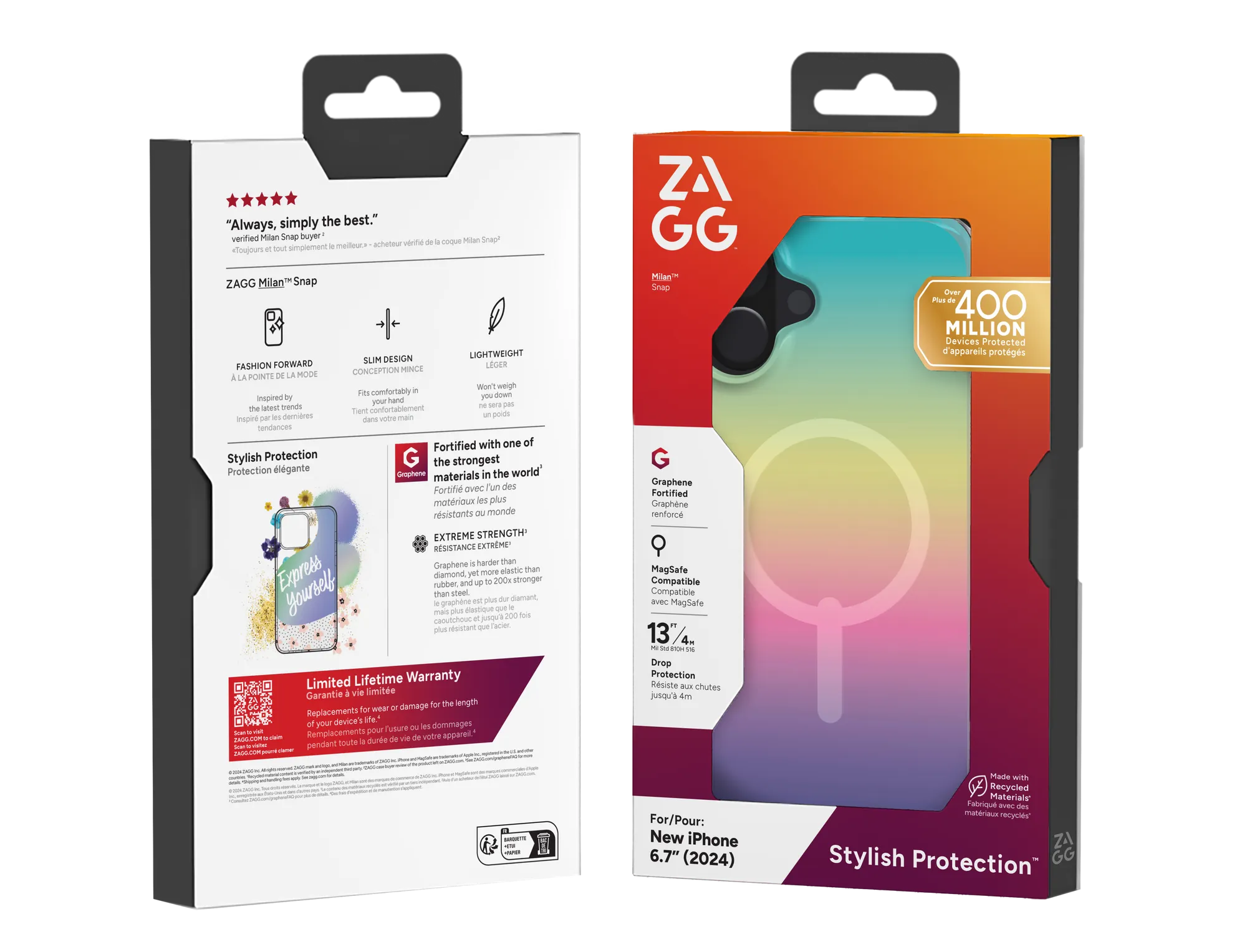 Zagg Cases Milan Snap Apple IP16 Plus Iridescent