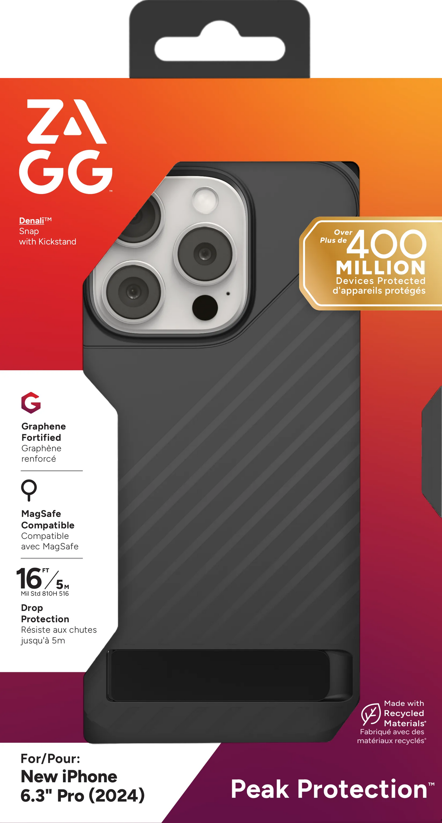Zagg Cases Denali Snap Ks Apple IP16 Pro Black image 2