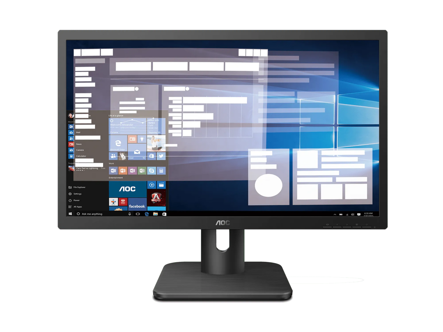 Aoc 20E1H MONITOR|19.5 Inch|tn HD+ 1600x900|hdmi|vga|vesa|flicker Free|low Blue Mode|internal Power SUPPLY|3YR Warranty image 2