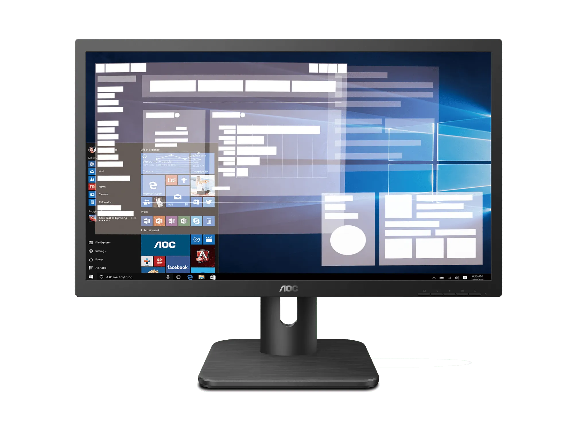 Aoc 20E1H MONITOR|19.5 Inch|tn HD+ 1600x900|hdmi|vga|vesa|flicker Free|low Blue Mode|internal Power SUPPLY|3YR Warranty image 2