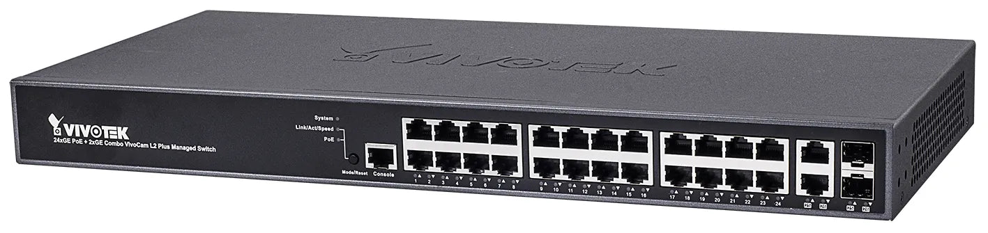 Vivotek Managed 24X Ge POE; 2X Combo Sfp Switch; 370W image 2