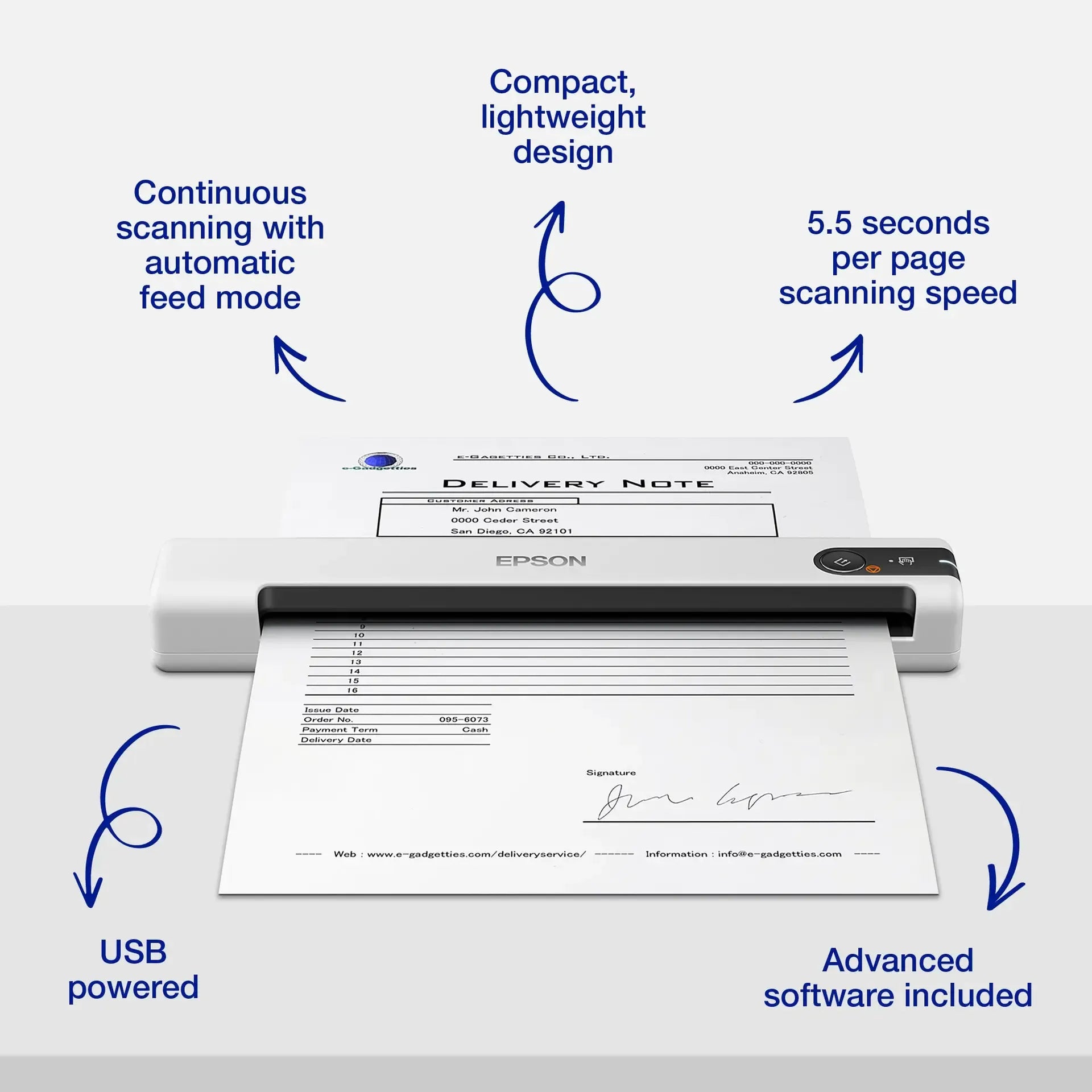 Epson Scan Epson Workforce DS-70 Mobile Scanner