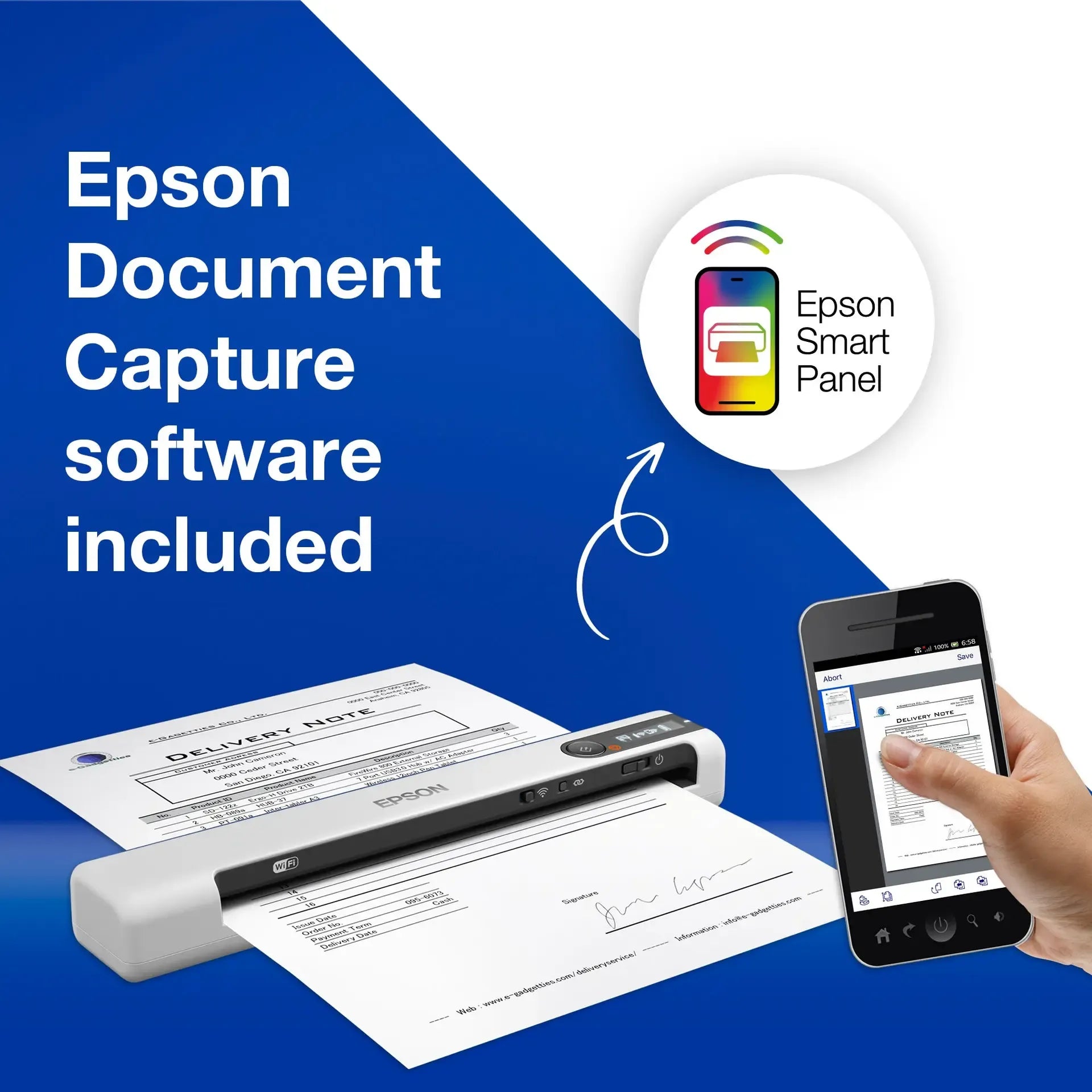 Epson Scan Epson Workforce DS-70 Mobile Scanner image 2