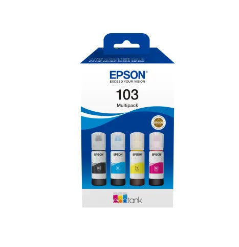 Epson Consumables Epson 103 Ecotank 4-COLOUR Multipack. Black 4500 Pages; Colour 7500 Pages @ 5% Coverage Each.