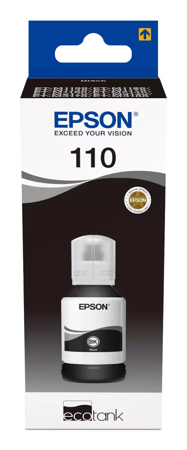 Epson Consumables Epson 110 Ecotank Pigment Black Ink Bottle (120 Ml). 6000 Pages @ 5% Coverage