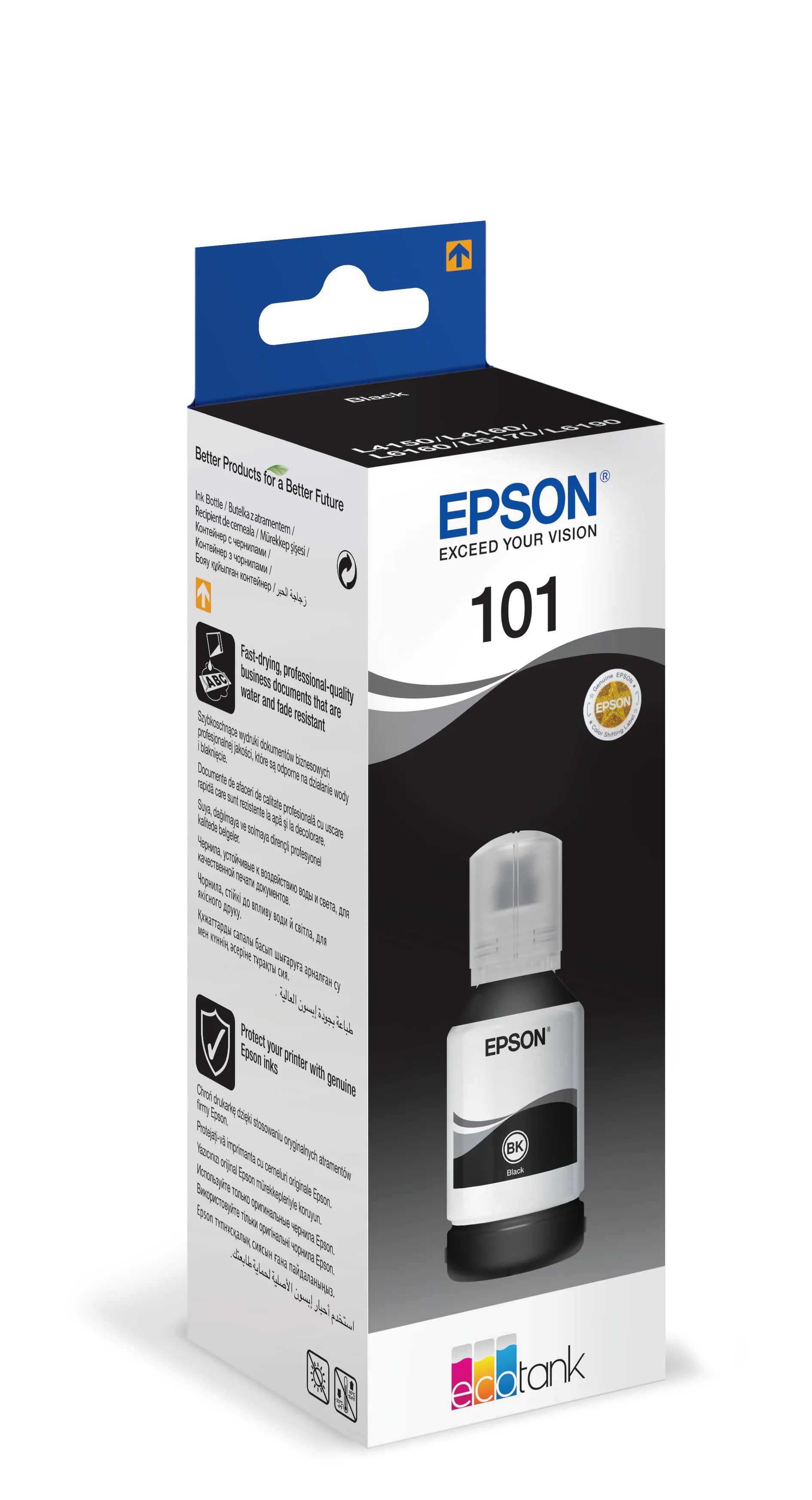 Epson Consumables Epson 101 Ecotank Black Ink Bottle (127ML). 7500 Pages @ 5% Coverage.