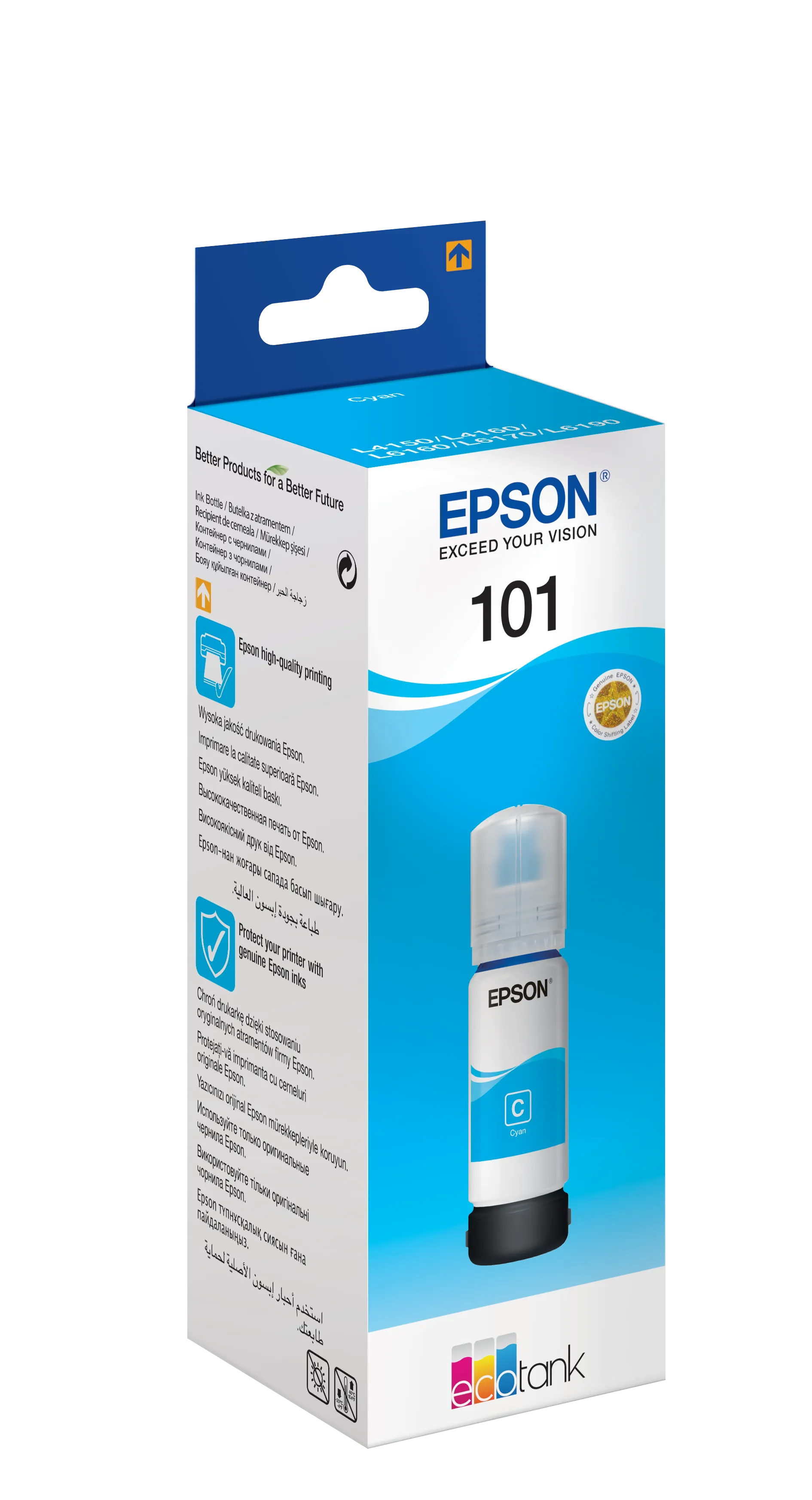 Epson Consumables Epson 101 Ecotank Cyan Ink Bottle (70ML). 6000 Pages @ 5% Coverage. image 3
