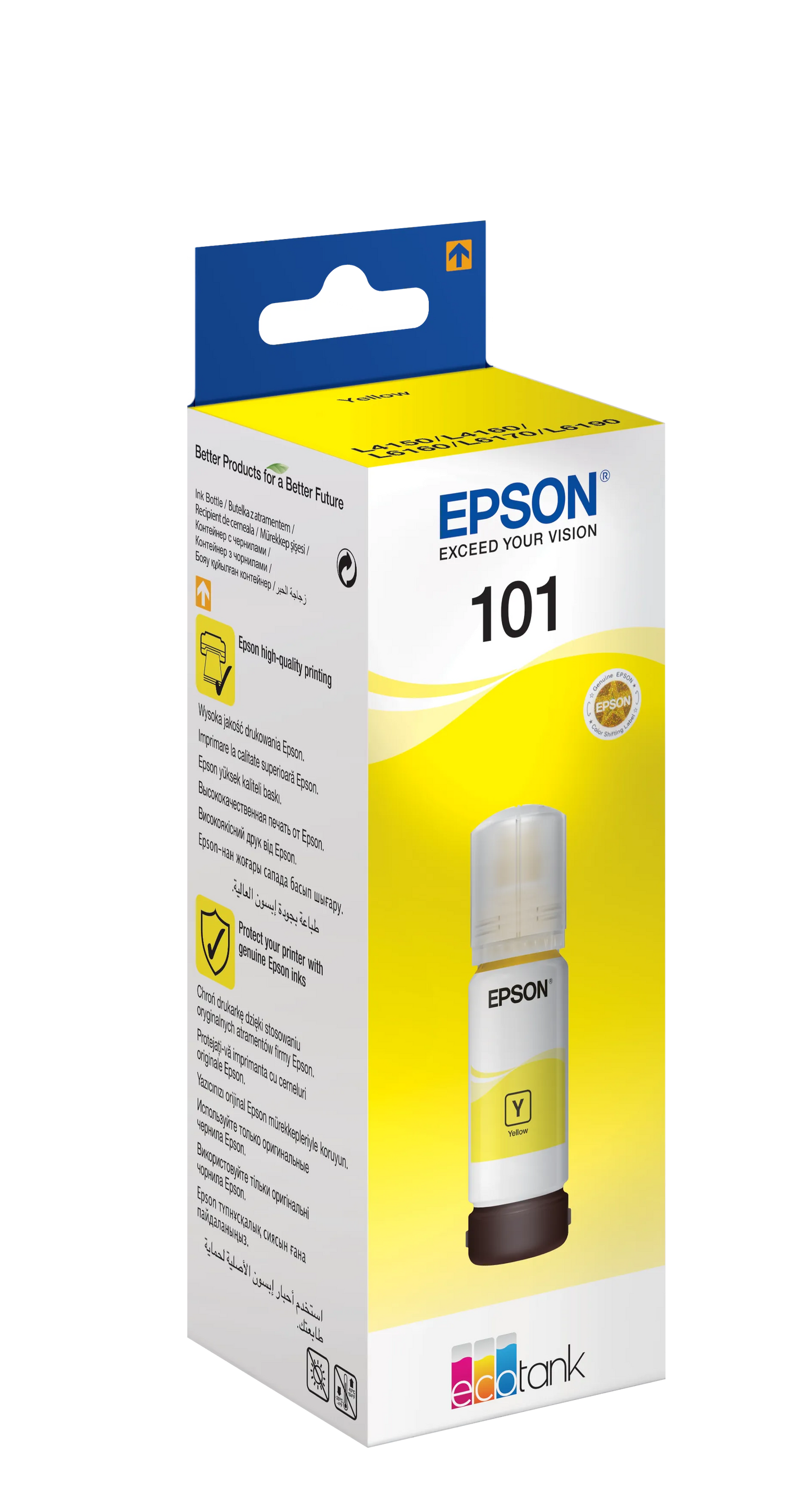 Epson Consumables Epson 101 Ecotank Yellow Ink Bottle (70ML). 6000 Pages @ 5% Coverage. image 2