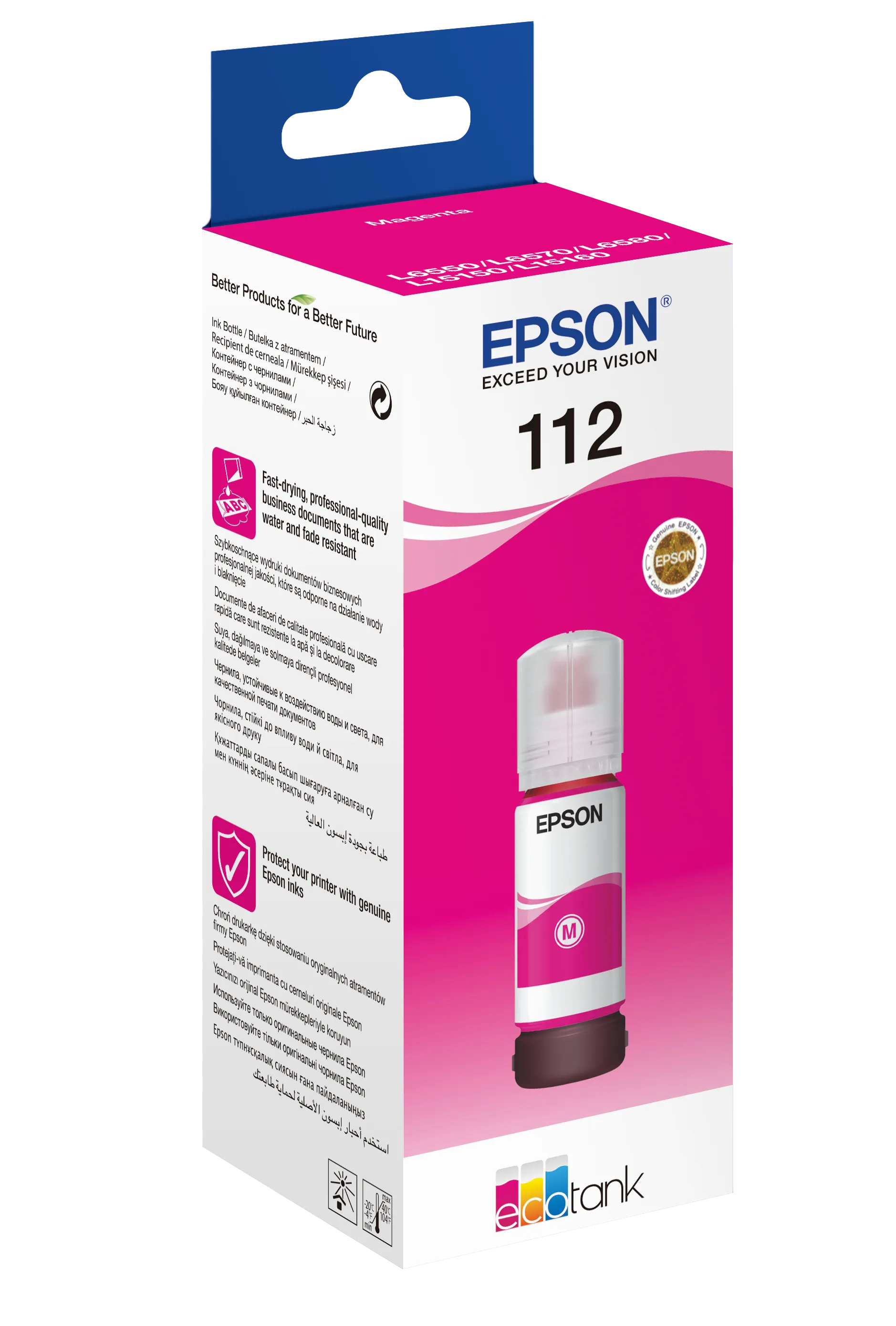Epson Consumables Epson 112 Ecotank Pigment Magenta Ink Bottle (70 Ml). 6000 Pages @ 5% Coverage image 2