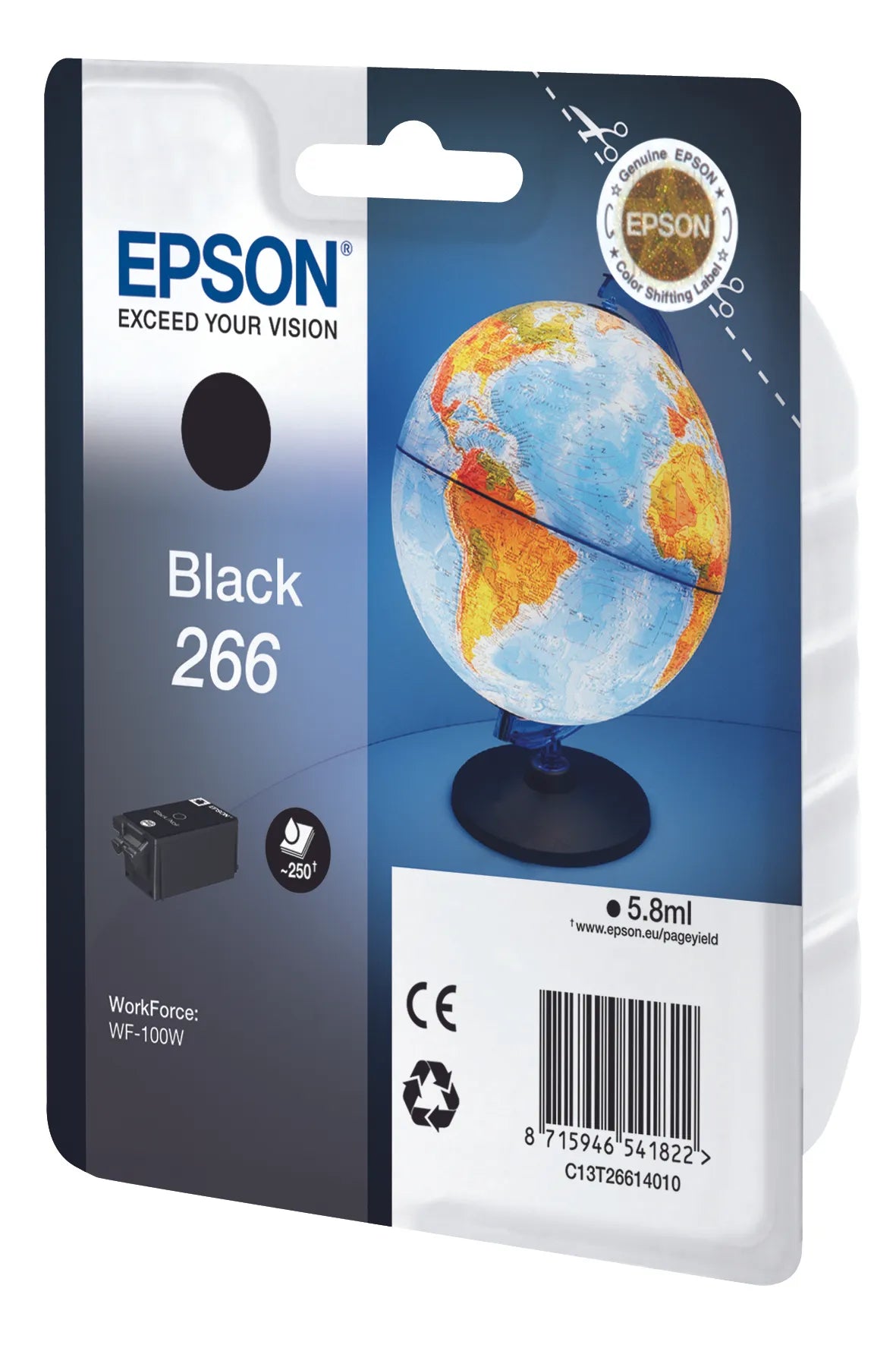 Epson Consumables Epson 266 Globe Single Black Ink WF-100W