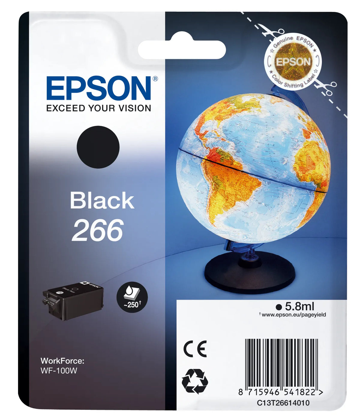 Epson Consumables Epson 266 Globe Single Black Ink WF-100W image 2