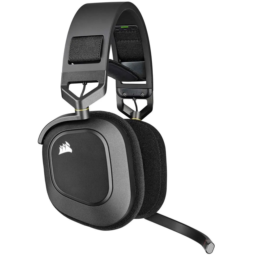 Corsair HS80 RGB Wireless Premium Carbon Headset; Spatial Audio; 50MM Audio Drivers; Omni-Directional Microphone PC/ Mac/ Playstation