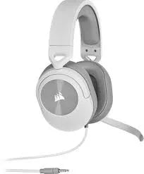 Corsair HS55 Stereo White Headset; 50MM Audio Drivers; Omnidirectional Mic; Analog; On-Ear Volume And Mute Controls PC;PS4/XBOX