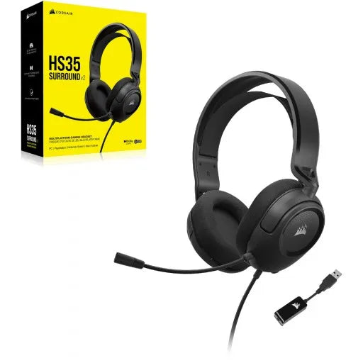 Corsair HS35 Surround V2 Carbon Gaming Headset; Universal 3.5MM Connectivity; Dolby Audio® 7.1 Surround Sound Via USB image 2