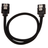 Corsair Premium Sleeved SATA Data Cable Set With Straight Connectors; Black; 30CM