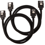 Corsair Premium Sleeved SATA Data Cable Set With Straight Connectors; Black; 60CM