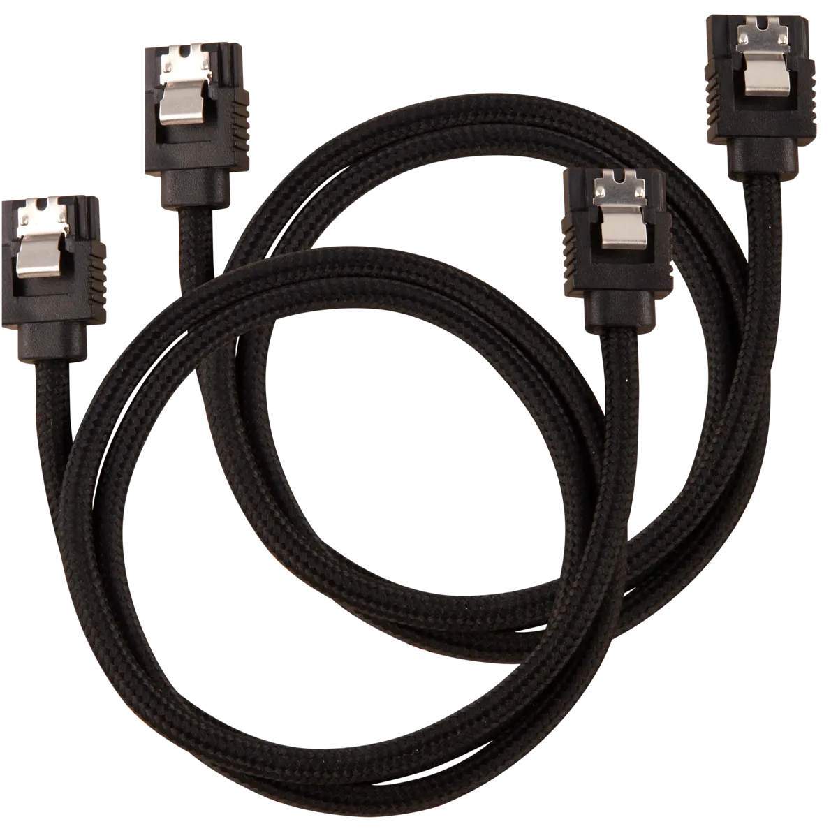 Corsair Premium Sleeved SATA Data Cable Set With Straight Connectors; Black; 60CM
