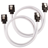 Corsair Premium Sleeved SATA Data Cable Set With Straight Connectors; White; 60CM image 2