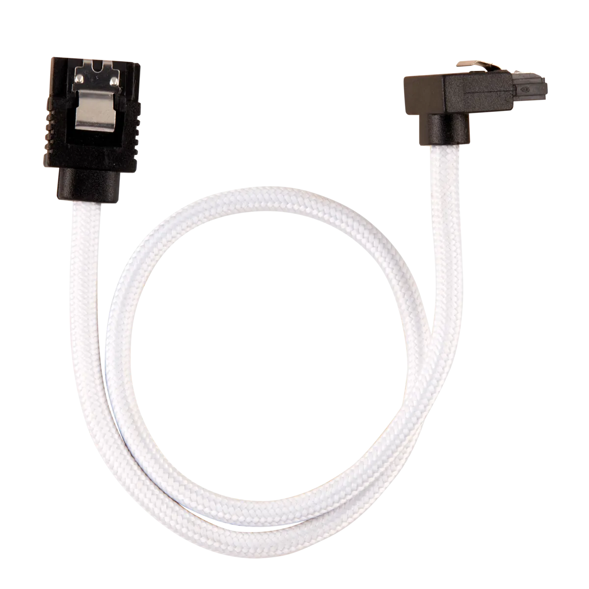 Corsair Premium Sleeved SATA Data Cable Set With 90° Connectors; White; 30CM image 3