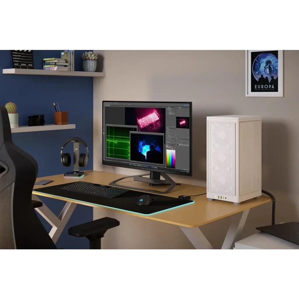 Corsair 2000D Airflow White Mini-Itx PC Case; 3X 2.5'' Drive Bays; Up To 360MM Radiator Compatible image 2