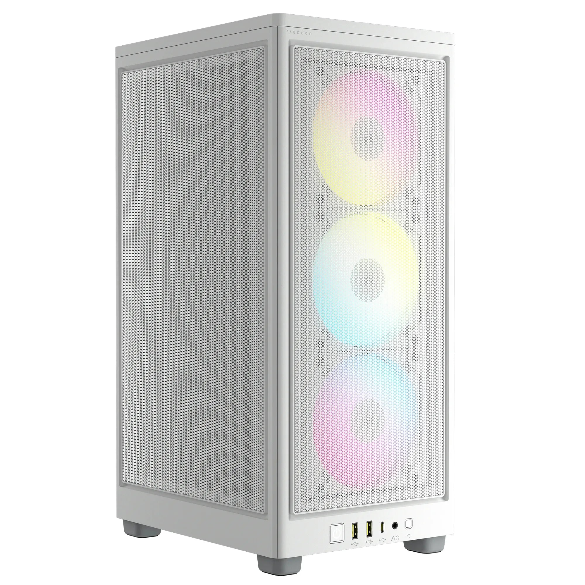 Corsair Icue 2000D RGB Airflow White Mini-Itx PC Case; 3X 2.5'' Drive Bays; Up To 360MM Radiator Compatible; 2X 120MM Fan Incl image 2