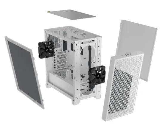 Corsair 3000D Airflow White Mid-Tower PC Case; 2X 3.5'' | 2X 2.5'' Drive Bays; Up To 360MM Radiator Compatible; 2X 120MM Fan Incl image 5