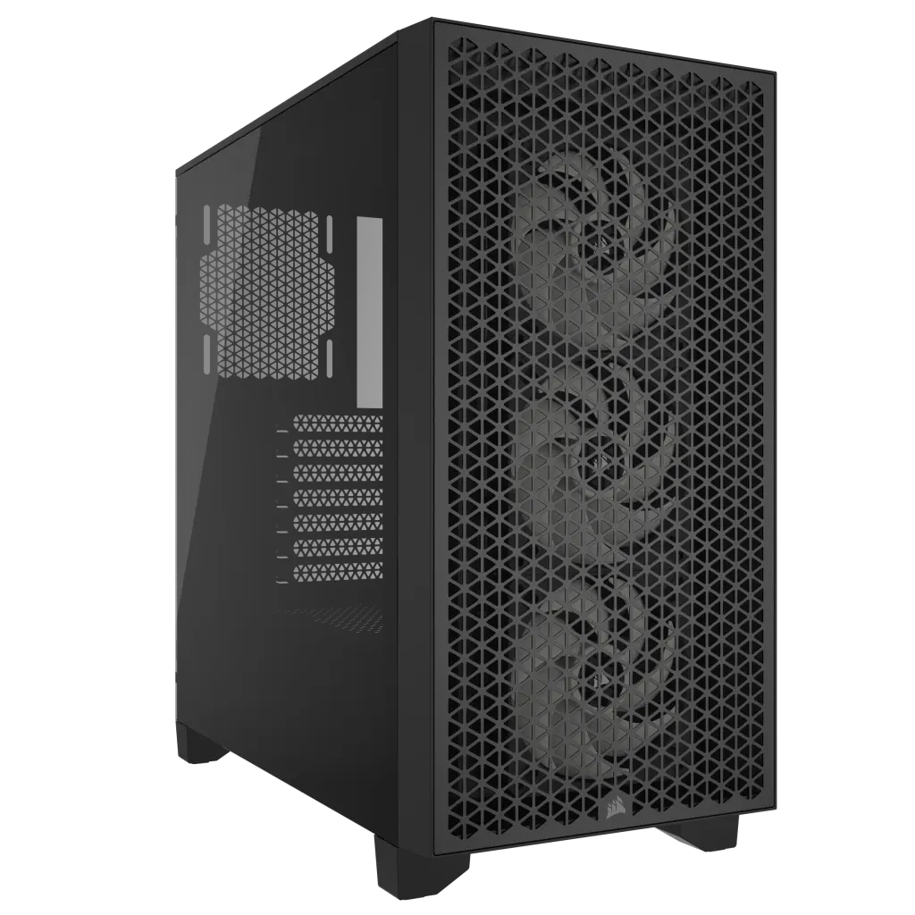 Corsair 3000D RGB Airflow Black Mid-Tower PC Case; 2X 3.5'' | 2X 2.5'' Drive Bays; Up To 360MM Radiator Compatible; 3X 120MM Fan Incl