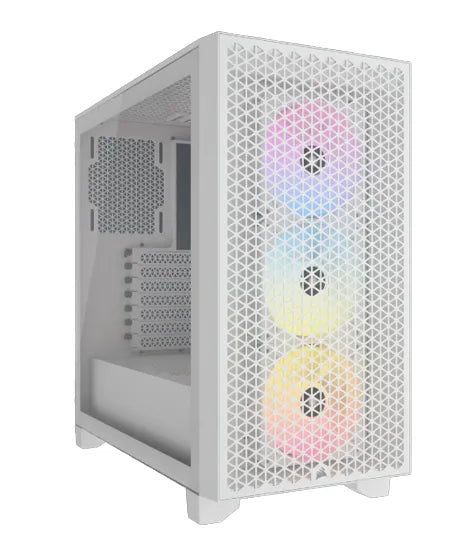 Corsair 3000D RGB Airflow White Mid-Tower PC Case; 2X 3.5'' | 2X 2.5'' Drive Bays; Up To 360MM Radiator Compatible; 3X 120MM Fan Incl image 2