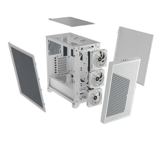 Corsair 3000D RGB Airflow White Mid-Tower PC Case; 2X 3.5'' | 2X 2.5'' Drive Bays; Up To 360MM Radiator Compatible; 3X 120MM Fan Incl image 3
