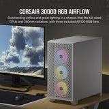Corsair 3000D RGB Airflow White Mid-Tower PC Case; 2X 3.5'' | 2X 2.5'' Drive Bays; Up To 360MM Radiator Compatible; 3X 120MM Fan Incl image 4