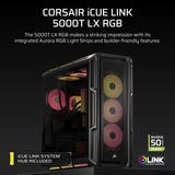 Corsair Icue Link 5000T Lx RGB Mid-Tower PC Case; Black image 3