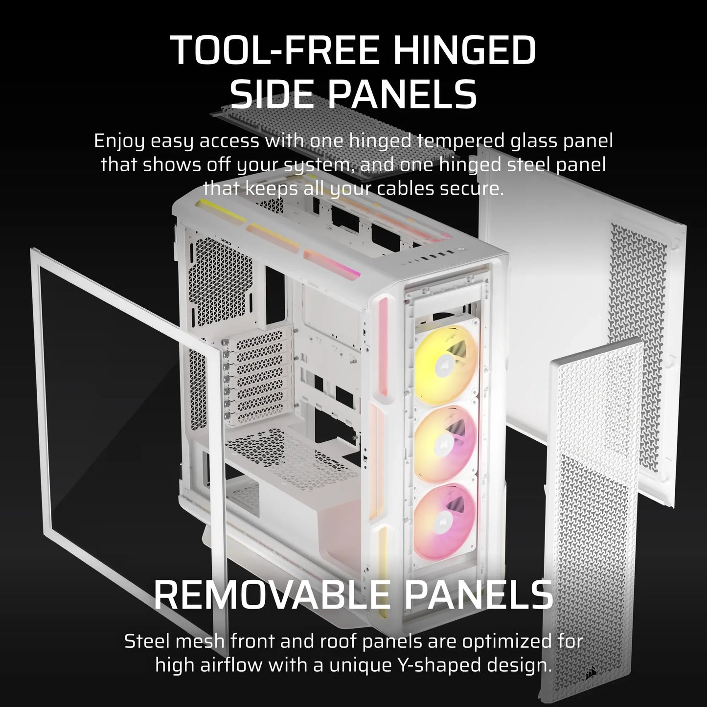 Corsair Icue Link 5000T Lx RGB Mid-Tower PC Case; White image 4